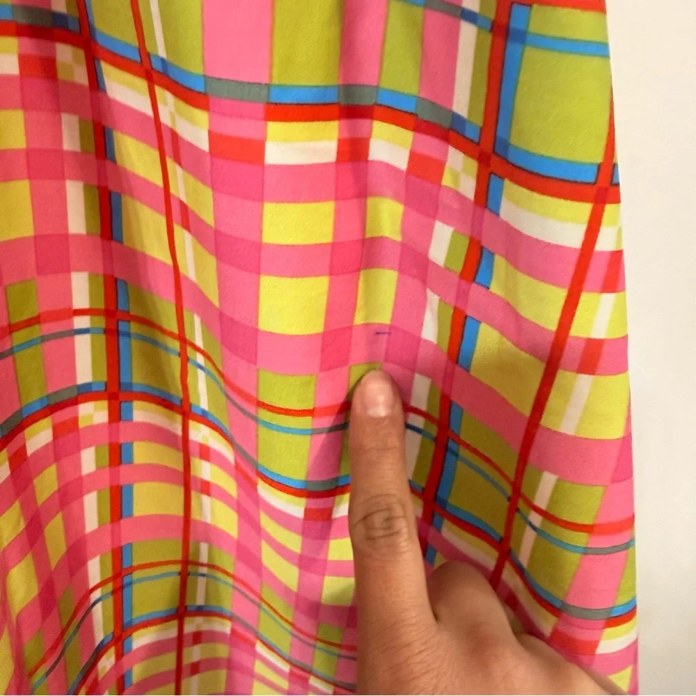 New York & Company 7th Avenue Design Studio Retro Cotton Plaid Skirt Size 14